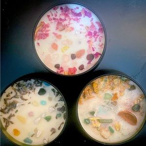 Set of 3- 4oz candles peace love and prosperity